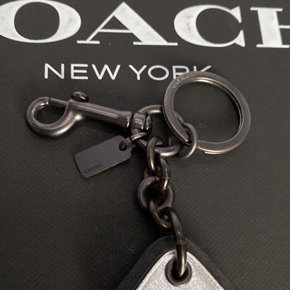 F57238 Coach NASA Silver Rocket Shuttle Leather Keychain FOB Bag Charm NWOT - Picture 4 of 6